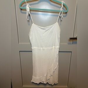 White spaghetti strap dress with bow ties